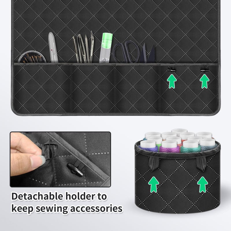 Grekos Sewing Machine Pad for Table, Non-Slip Dust Cover Complete with Pockets Fabric & Parts Organizer, Dust cover for Sewing Accessories, Kits and Supplies - Image 5